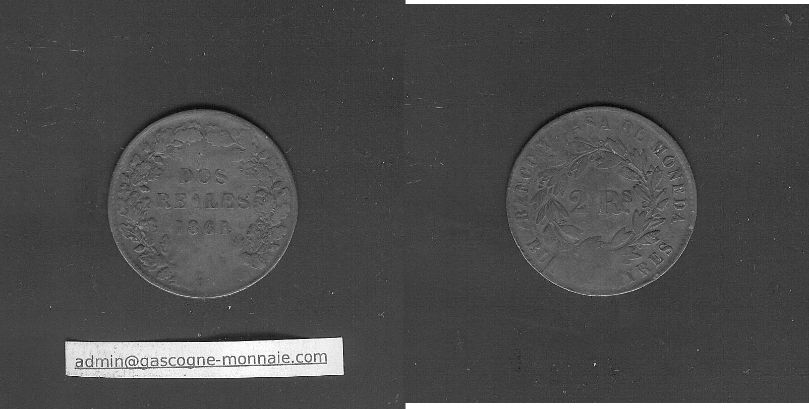 Argentina 2 reales 1861 aVF